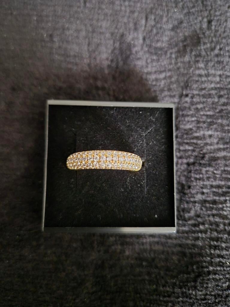 Nieuwe zilveren vergulde ring maat 53, Bijoux, Sacs & Beauté, Bagues, Neuf, Enlèvement ou Envoi, Or, Femme
