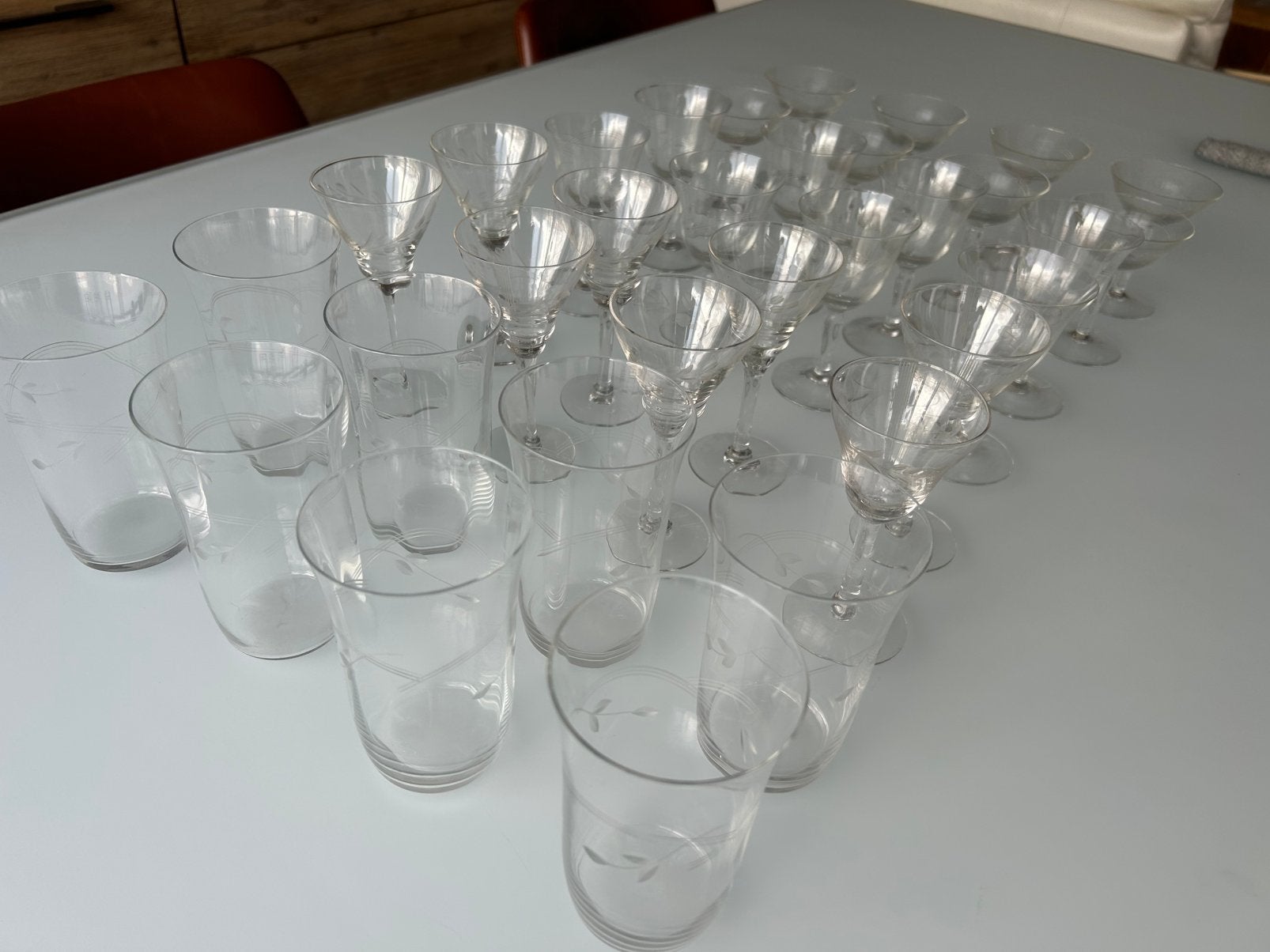 Vaisselle en verre vintage 8 pièces, Enlèvement, Comme neuf