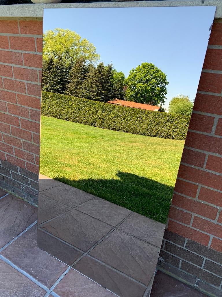 Spiegel - Fumé (Brons), Ophalen, Gebruikt, 100 tot 150 cm, Rechthoekig