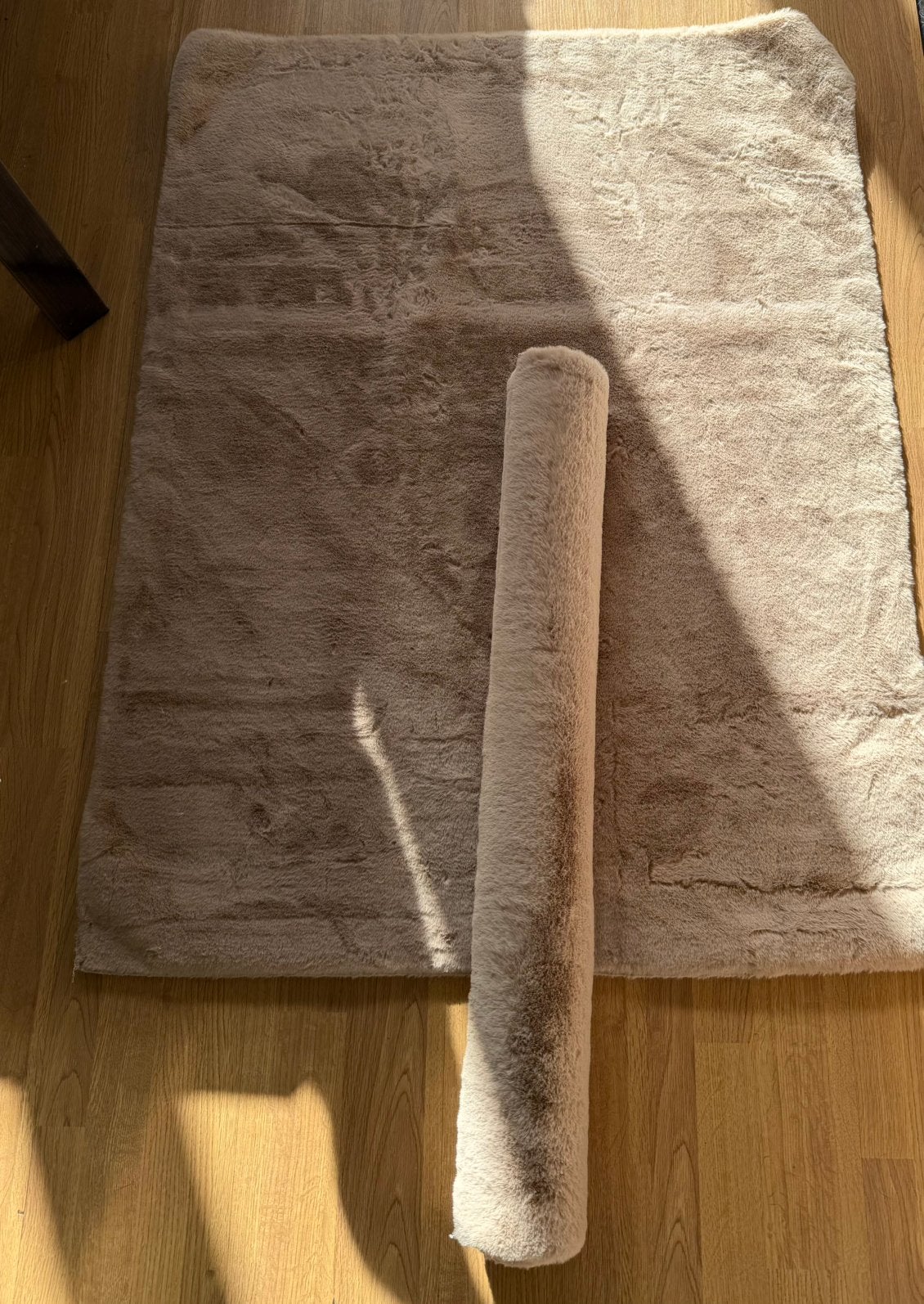 Set van 2 zachte kleedjes – Zand / Beige (80 x 110 cm), 100 tot 150 cm, Beige, Nieuw, Rechthoekig