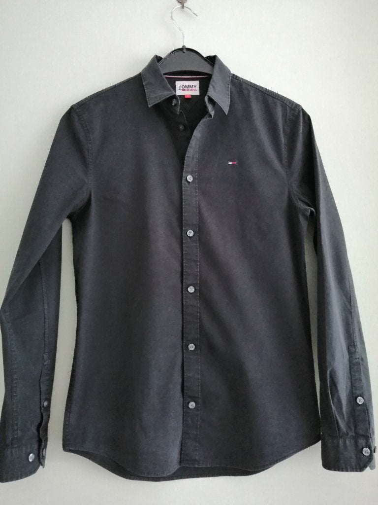 mooi zwart hemd Tommy Hilfiger maat S, Kleding | Heren, Overhemden, Halswijdte 38 (S) of kleiner, Zwart, Ophalen of Verzenden