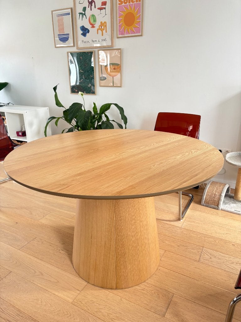 Ronde eettafel, Ophalen, 150 tot 200 cm, Zo goed als nieuw, 150 tot 200 cm