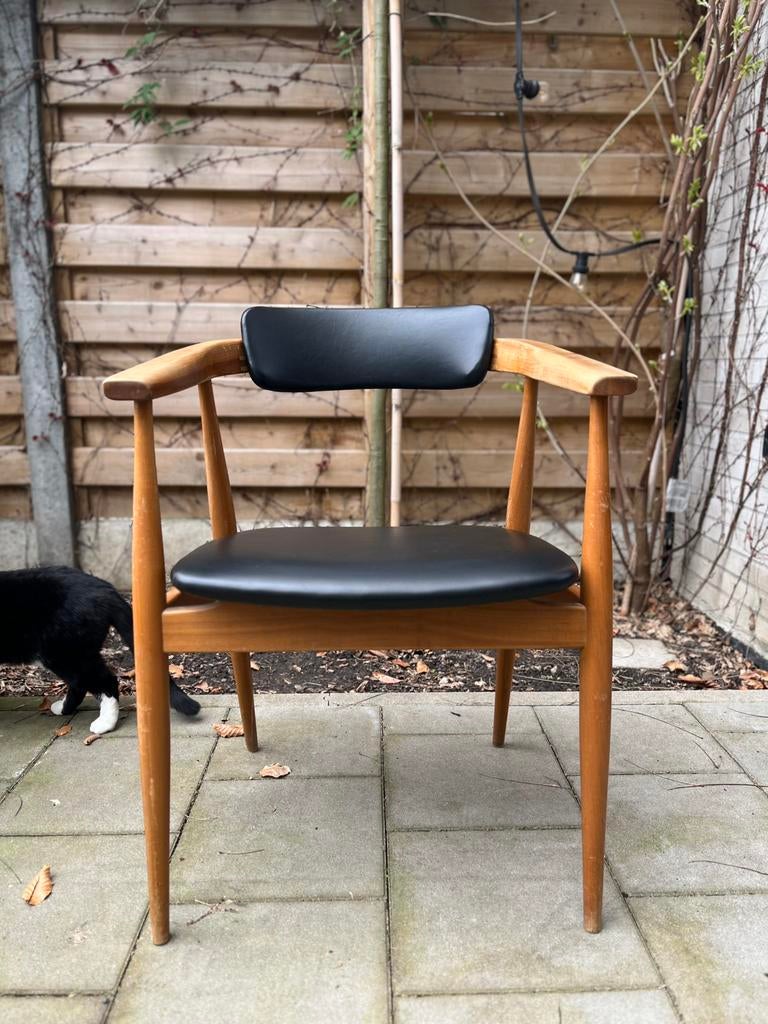 Prachtige Deense Design Armstoel, Ophalen, Gebruikt, Zwart, Eén