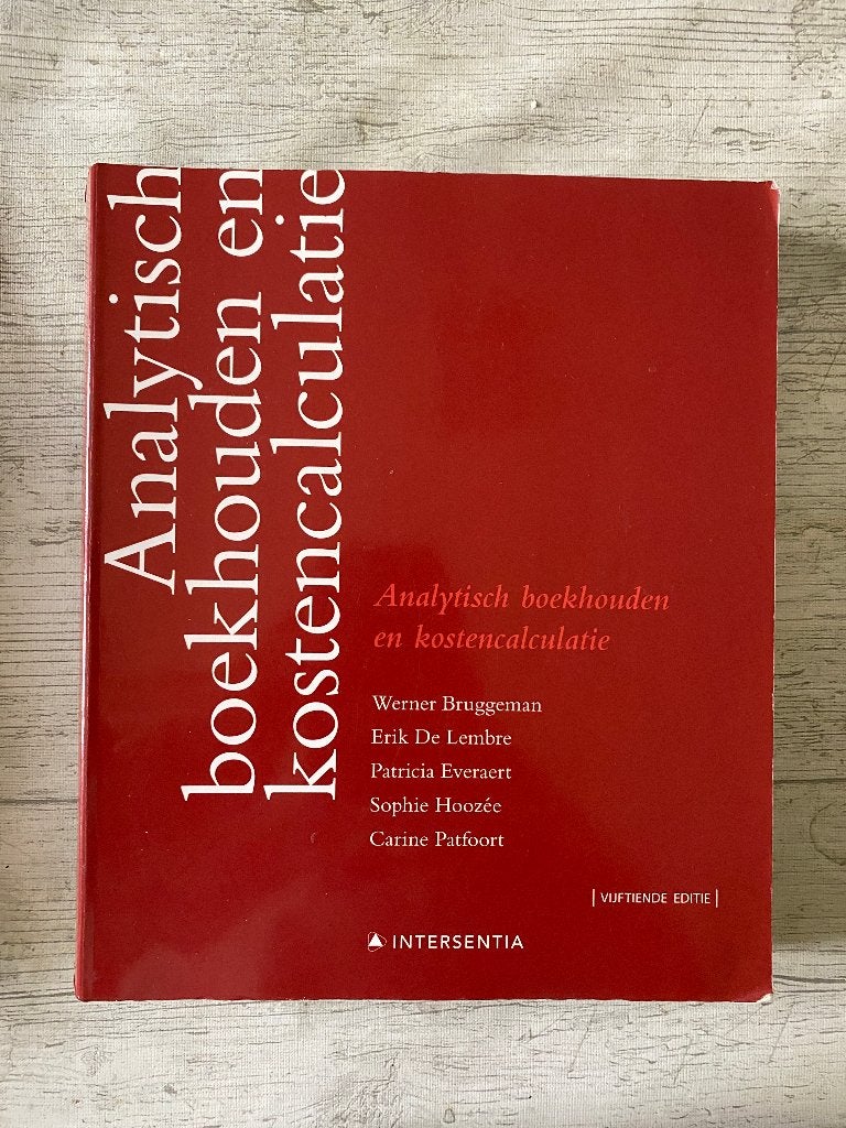 Analytisch boekhouden en kostencalculatie vijftiende editie, Enlèvement ou Envoi, Erik De Lembre; Patricia Everaert, Alpha, Enseignement supérieur