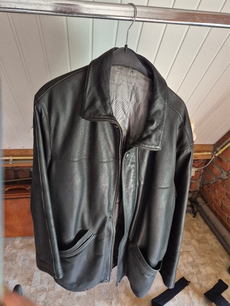 leder jas, Ophalen of Verzenden, Gedragen, Maat 56/58 (XL), Zwart