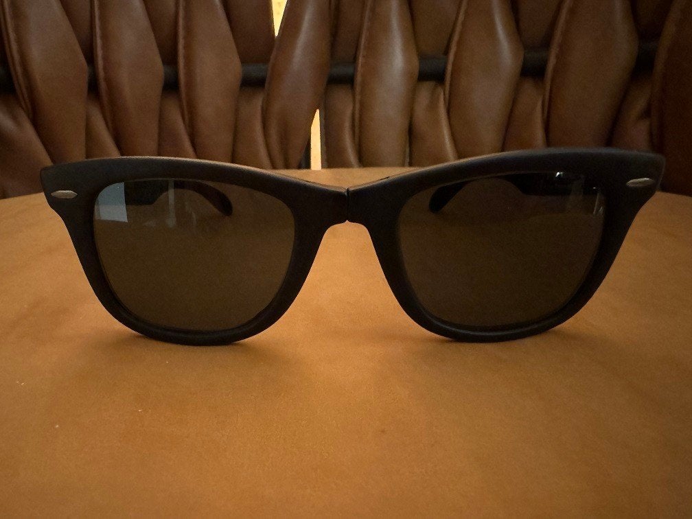 Vintage B&L Ray-Ban folding Wayfarer I zonnebril W0670 W6, Zonnebril, Zwart, Ophalen of Verzenden, Zo goed als nieuw
