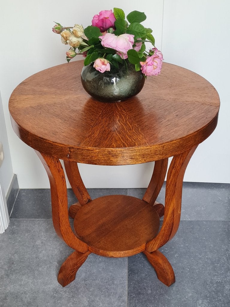 prachtige art deco ronde tafel - bijzettafel, Ophalen
