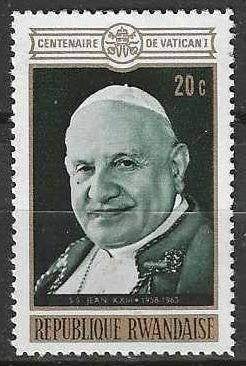 Rwanda 1970 - Yvert 401 - Pape Jean XXIII (PF), Timbres & Monnaies, Envoi, Non oblitéré