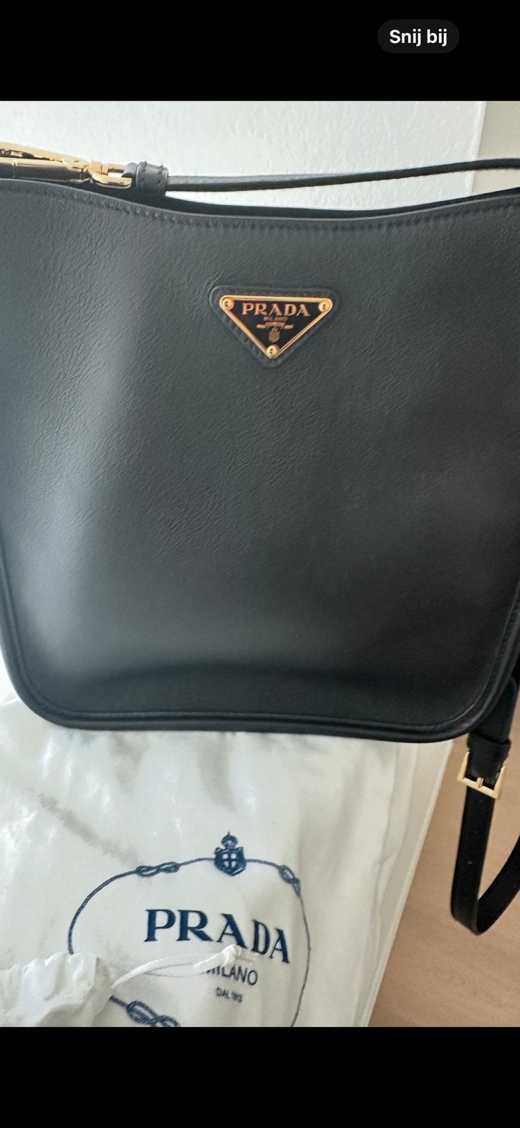 Schouder/crossbody tas Prada, Enlèvement ou Envoi, Comme neuf, Noir, Sac à bandoulière