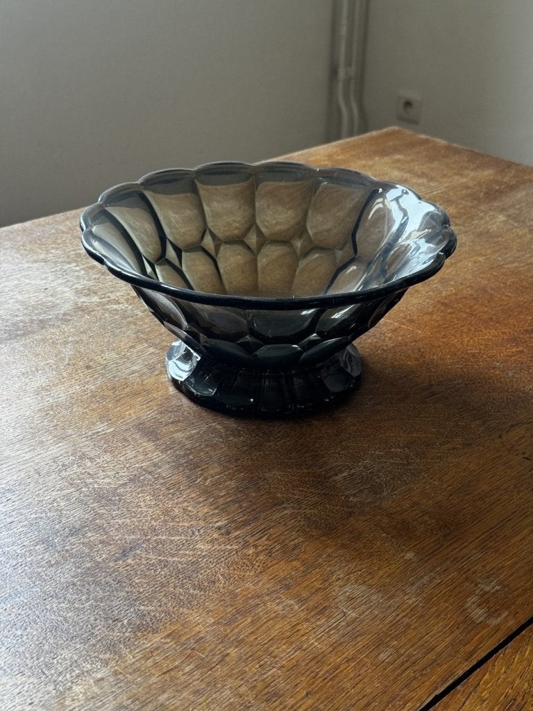 Val Saint Lambert Luxval schaal op voet, rookglas, Antiek en Kunst, Ophalen