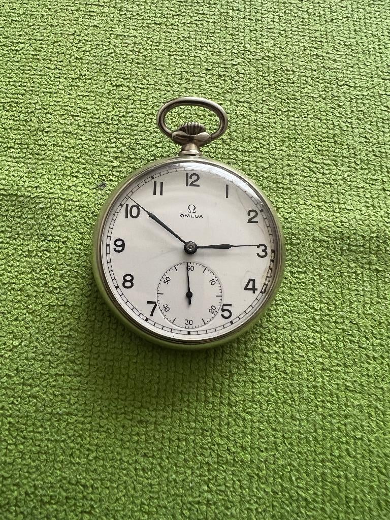 Omega Vintage Opwindbaar Zakhorloge, Ophalen, Staal, Zakhorloge, Omega