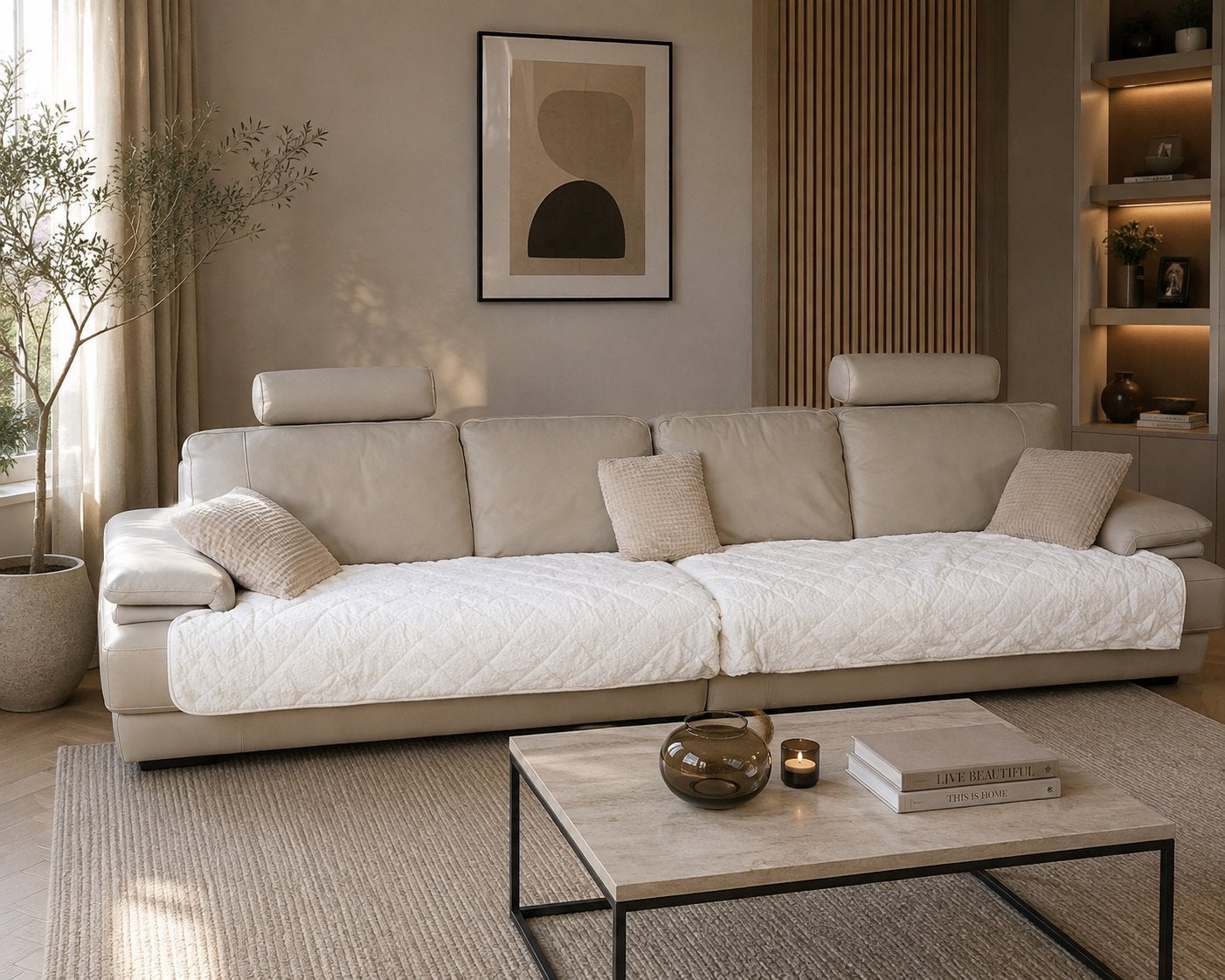Chaise en cuir de luxe 340 cm, livraison gratuite, Enlèvement, Utilisé