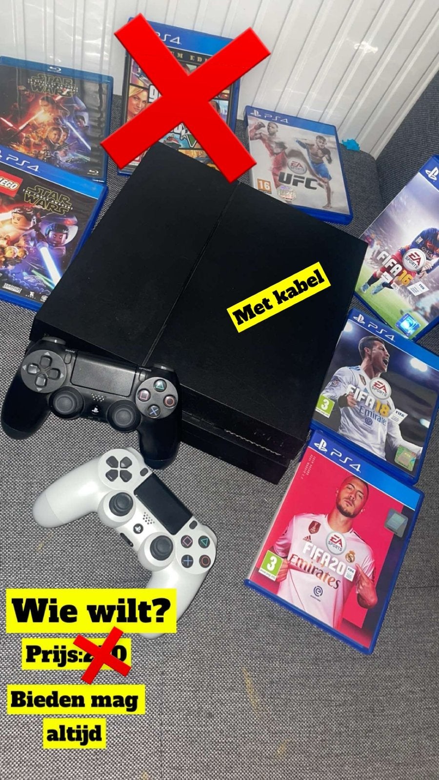 PS4, Games en Spelcomputers, Spelcomputers | Sony PlayStation 4, Ophalen, Met 2 controllers, Zo goed als nieuw, Original