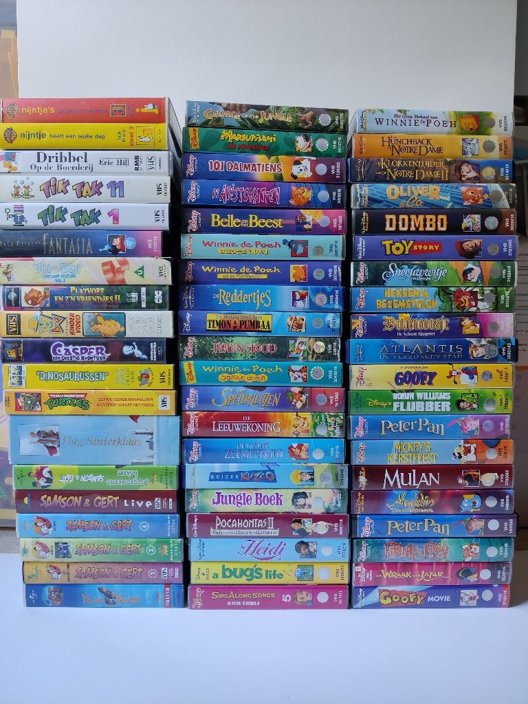 VHS videocassettes kids, Gebruikt, Tekenfilm, Alle leeftijden, Ophalen of Verzenden