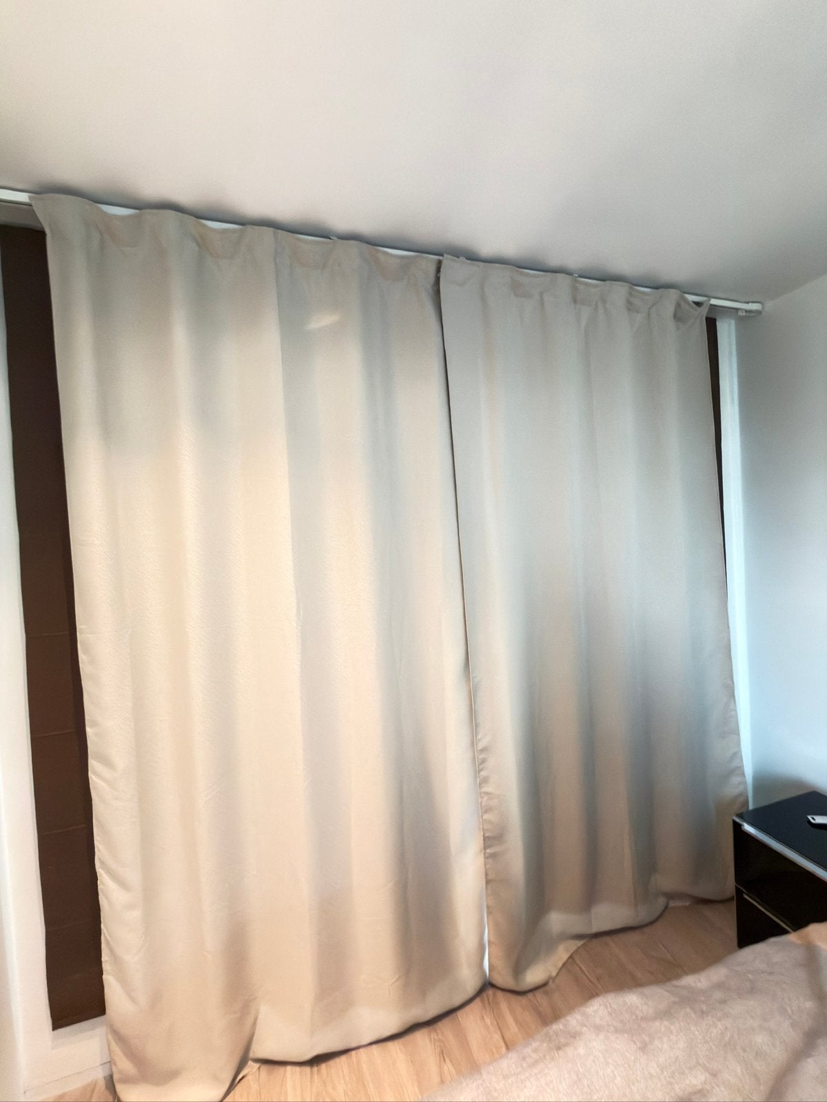 2 Gordijnen beige  H265xB140, Enlèvement, Comme neuf, Beige