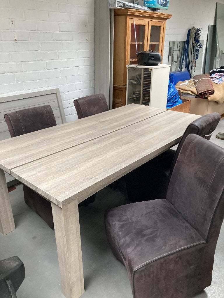 Tafel met 4 stoelen, Huis en Inrichting, Ophalen, Overige materialen, Gebruikt, 50 tot 100 cm