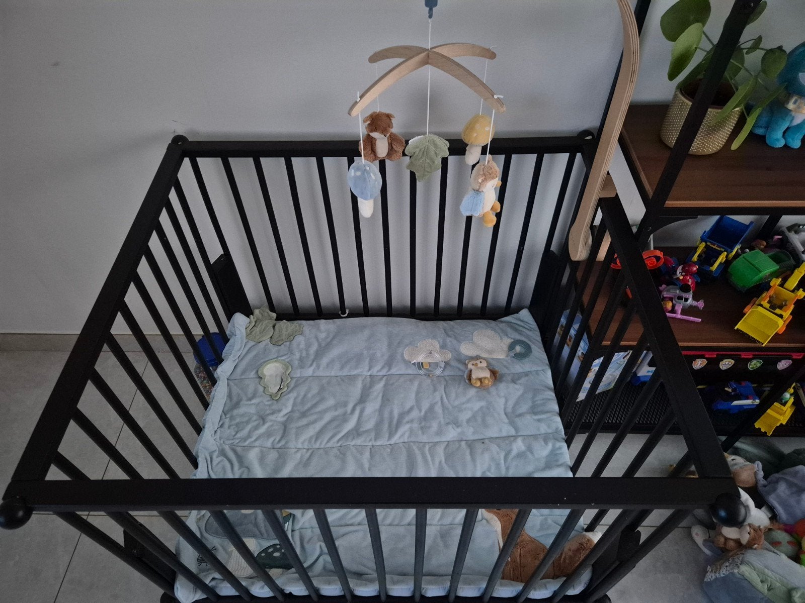 babypark zwart met matras, Ophalen, Gebruikt, Vierkant, In hoogte verstelbaar