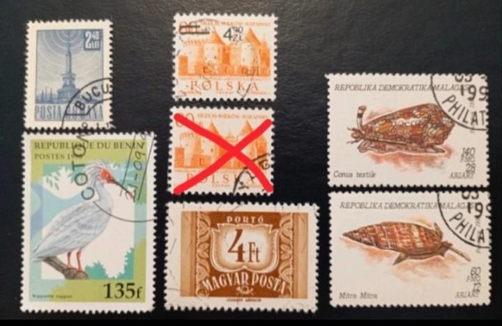 Lot of 7 classic stamps from various countries in used condi, Postzegels en Munten, Postzegels | Suriname, Verzenden
