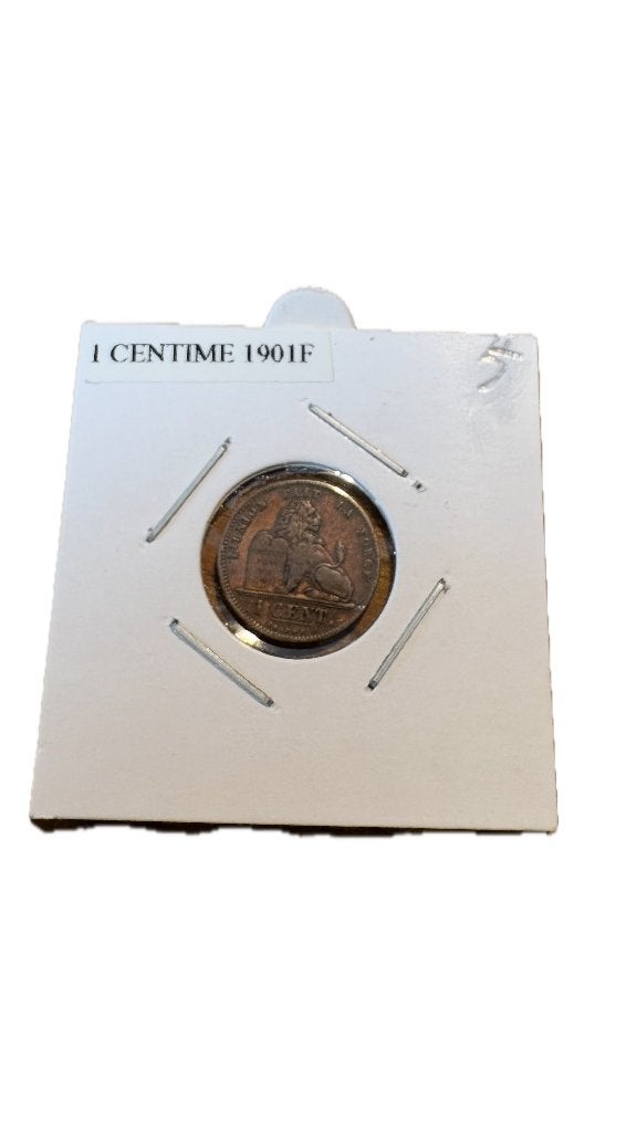 LEOPOLD II: 1 cent 1901F (3), Postzegels en Munten, Ophalen of Verzenden