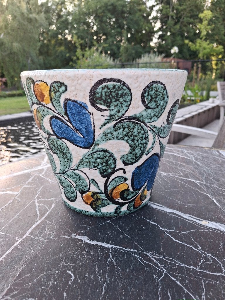 Bloempot in keramiek, Tuin en Terras, Bloempotten, Ophalen, Rond, Binnen, Zo goed als nieuw