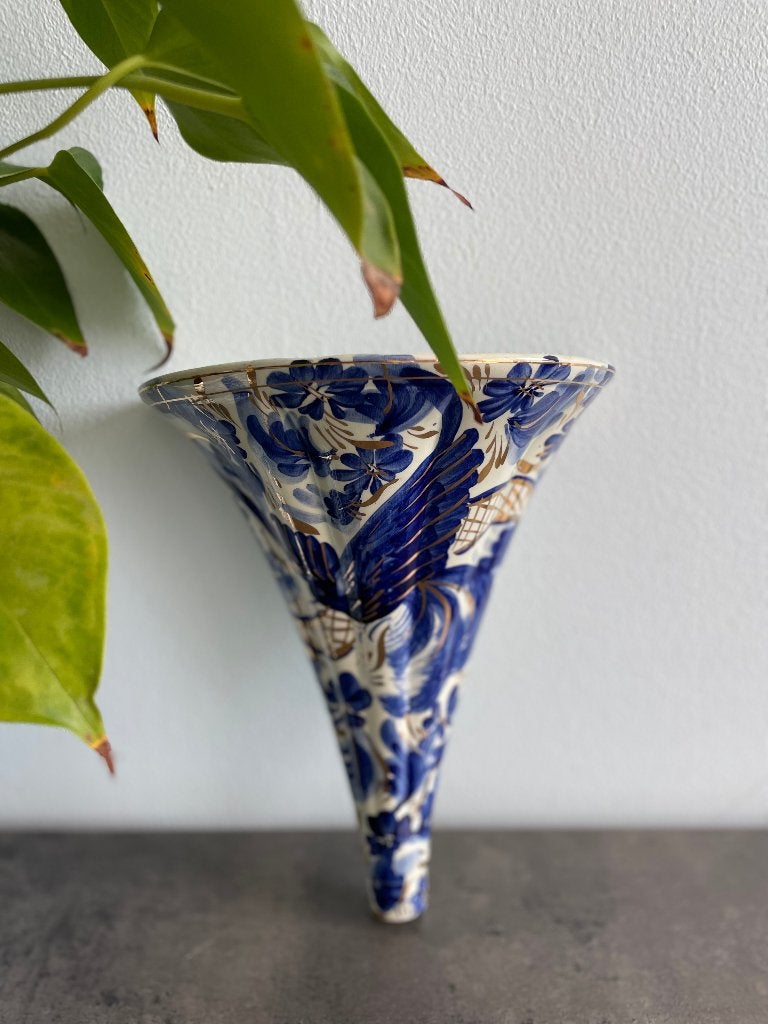 Vase mural vintage en céramique de H. Bequet, Enlèvement