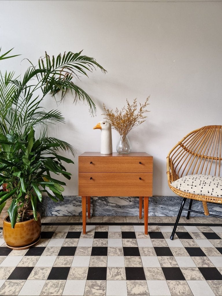 Vintage midcentury kastje  nachtkastje | retro, Enlèvement, Comme neuf, Plastique, Vintage