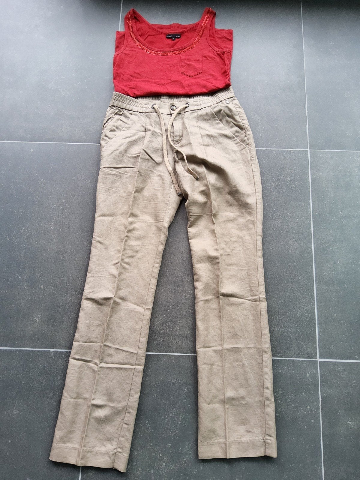 Pantalon en lin beige, Enlèvement ou Envoi, Comme neuf, Longs, Esprit