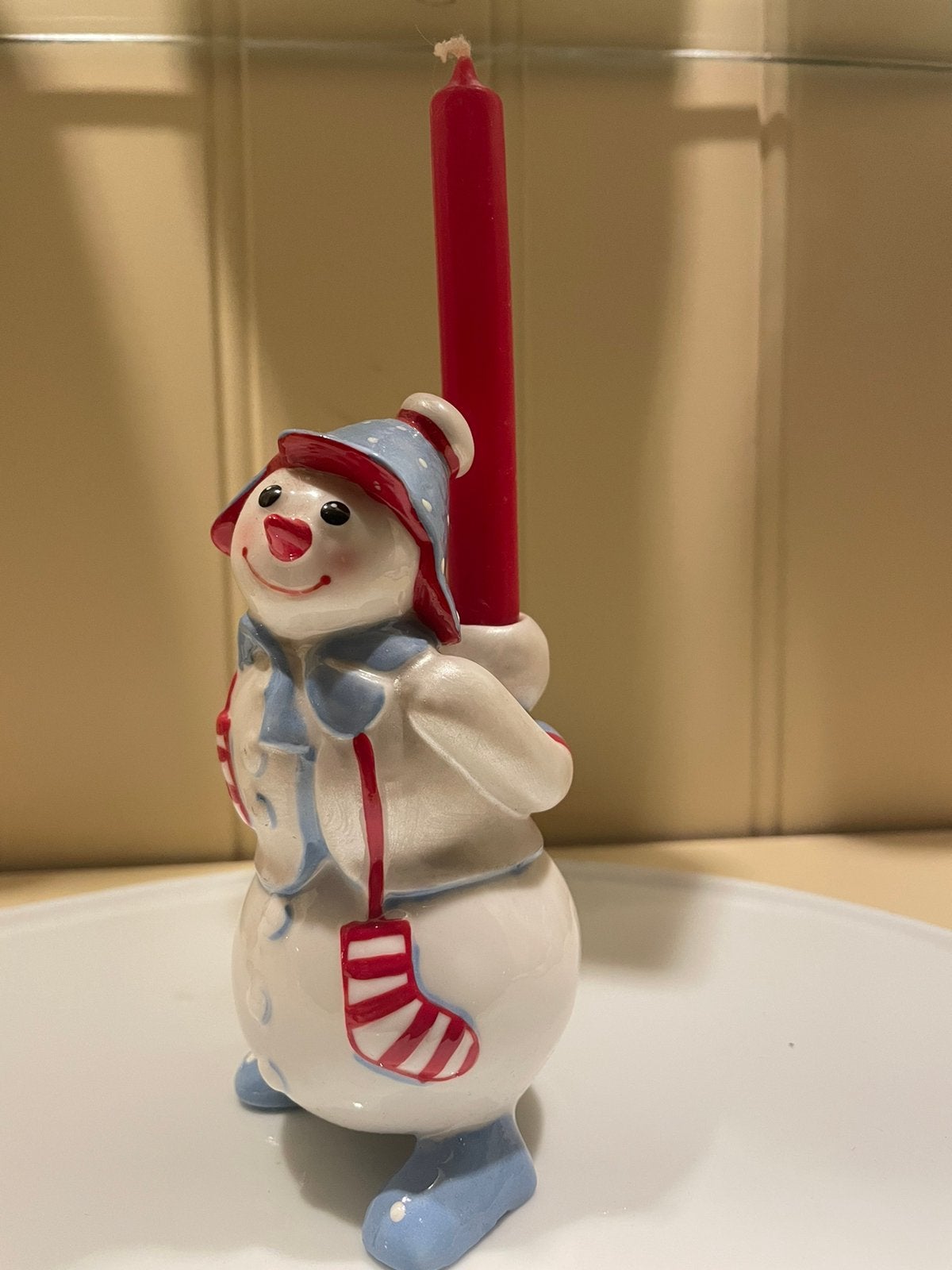 Villeroy en boch sneeuw pop kandelaar, Ophalen of Verzenden, Zo goed als nieuw
