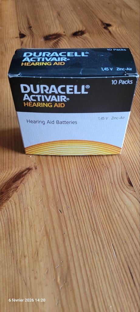 Piles duracell pour appareil auditif type 312, TV, Hi-fi & Vidéo, Batteries, Enlèvement ou Envoi