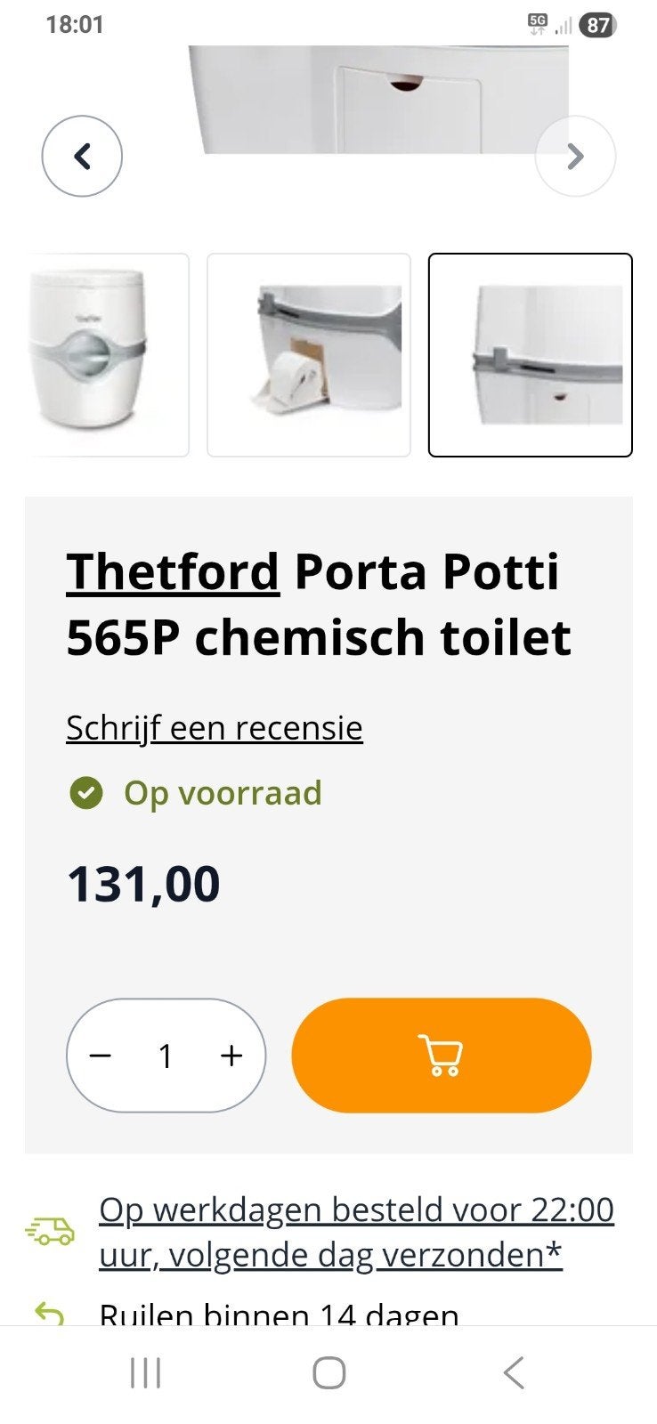 Camping toilet. Nog nieuw, Caravans en Kamperen, Ophalen