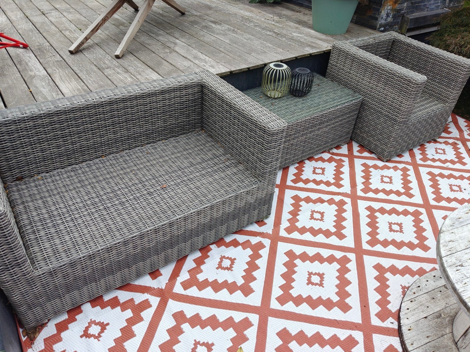 tuinset, Banque, 3 places, Salons de jardin, Synthétique