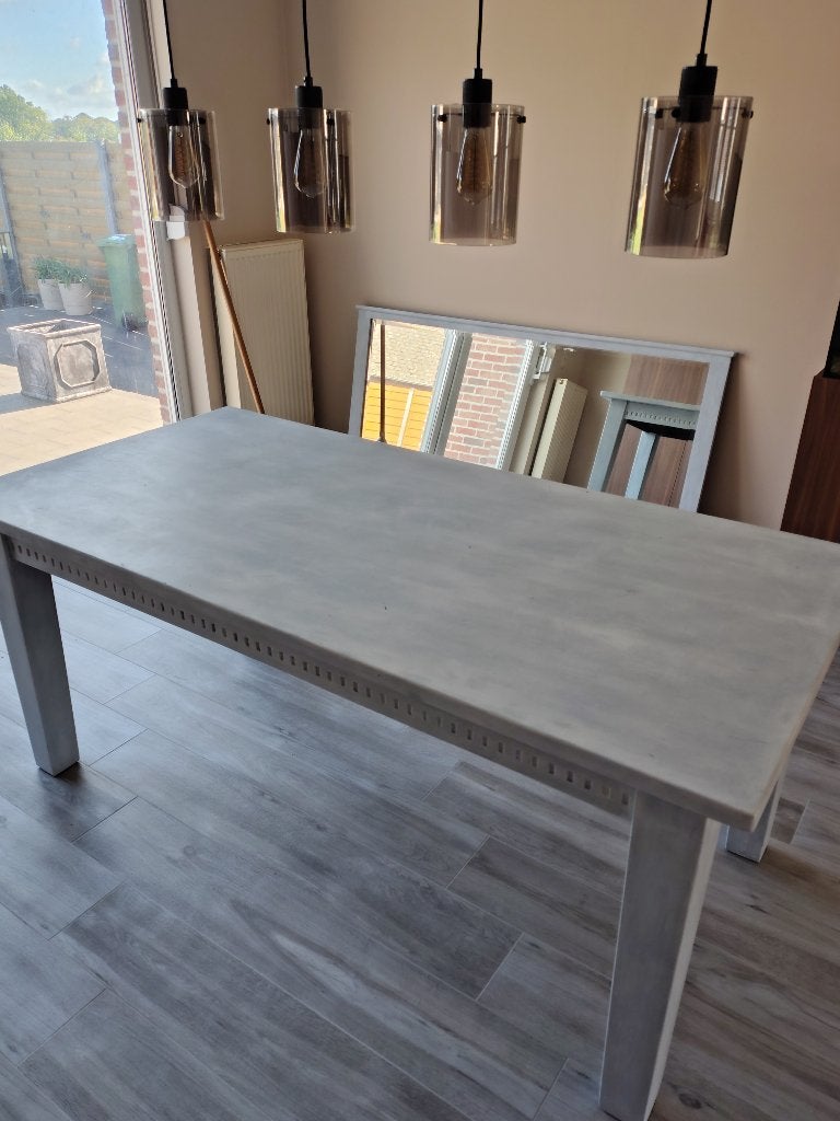Tafel en spiegel voor een klein prijsje, Huis en Inrichting, Ophalen, Vierkant, 50 tot 100 cm, Zo goed als nieuw