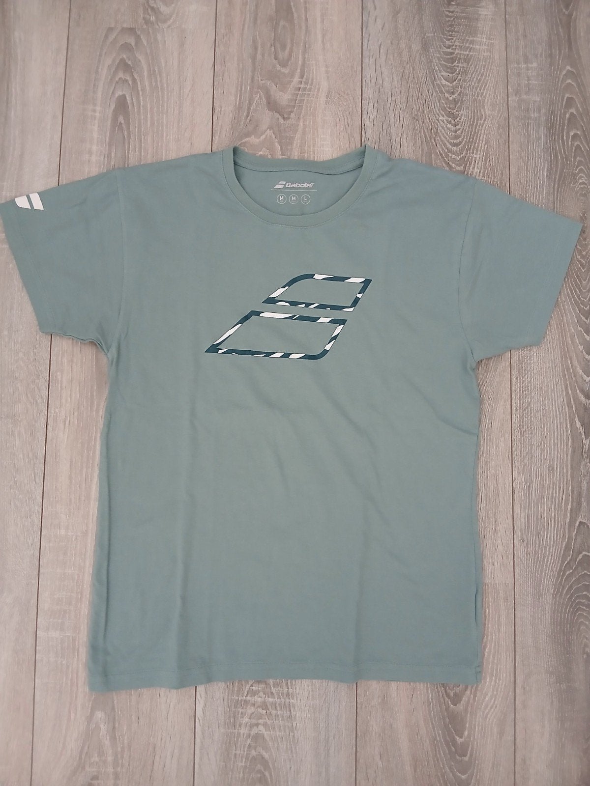 Turquise mannenshirt met opschrift, Kleding | Heren, T-shirts, Nieuw, Maat 48/50 (M), Blauw, Babolat