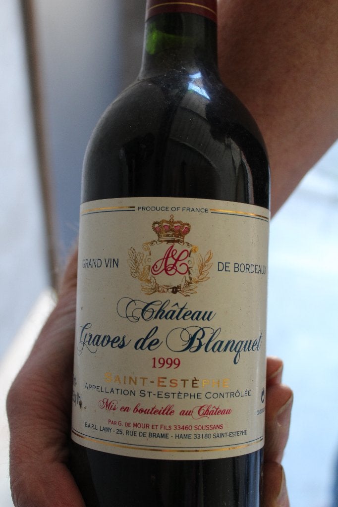 St Estèphe Château Graves de Blanquet. 1999., Verzamelen, Wijnen, Ophalen, Frankrijk, Zo goed als nieuw, Rode wijn