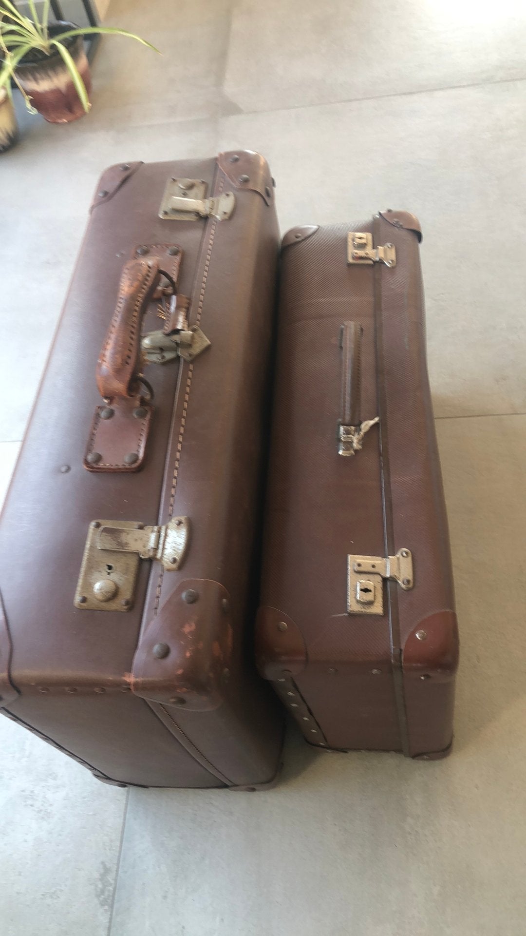Anciennes valises de voyage, Bijoux, Sacs & Beauté, Enlèvement ou Envoi, Utilisé, Cuir