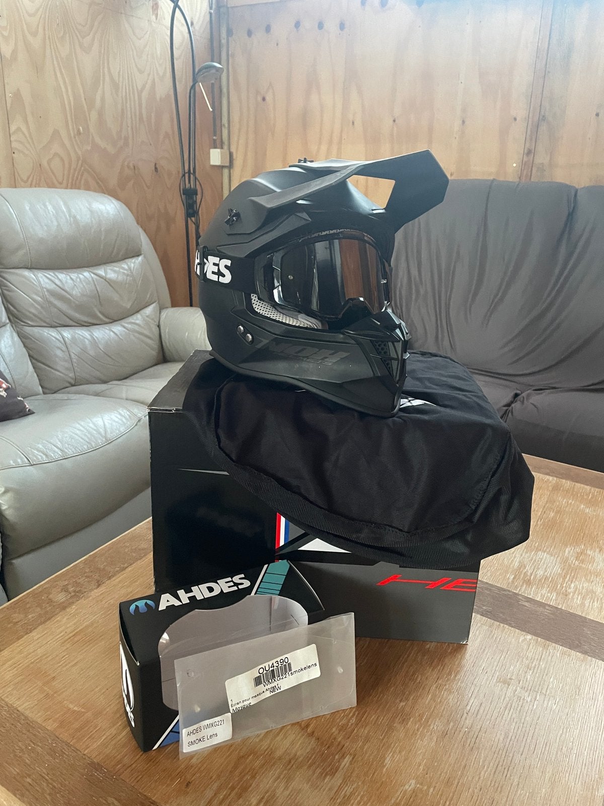 Nox helm + Ahdes bril, Motoren, Kleding | Motorhelmen, L, Ophalen of Verzenden