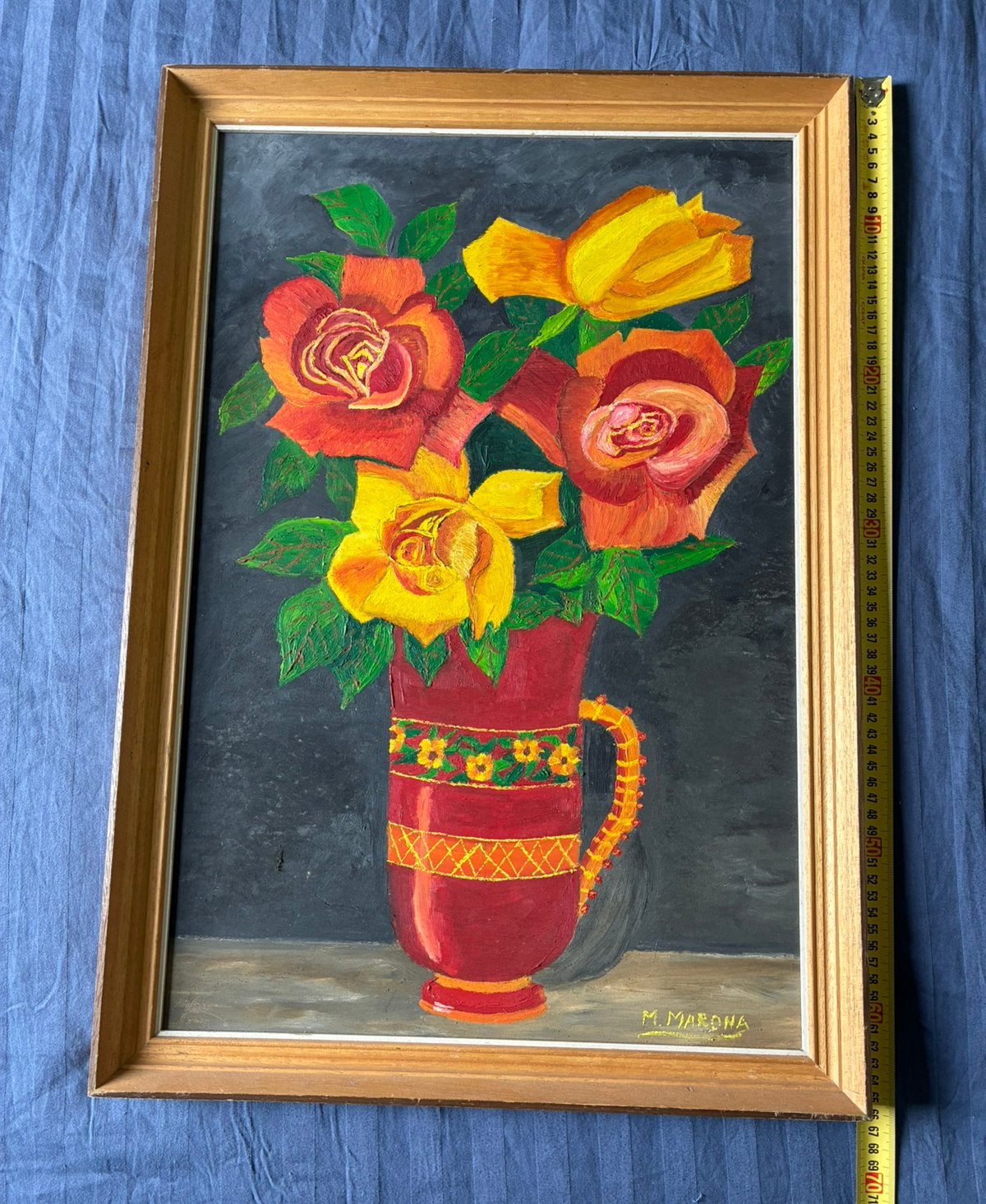 Fleurs tyroliennes, Antiquités & Art, Peinture acrylique, Panneau, Enlèvement, Fleurs