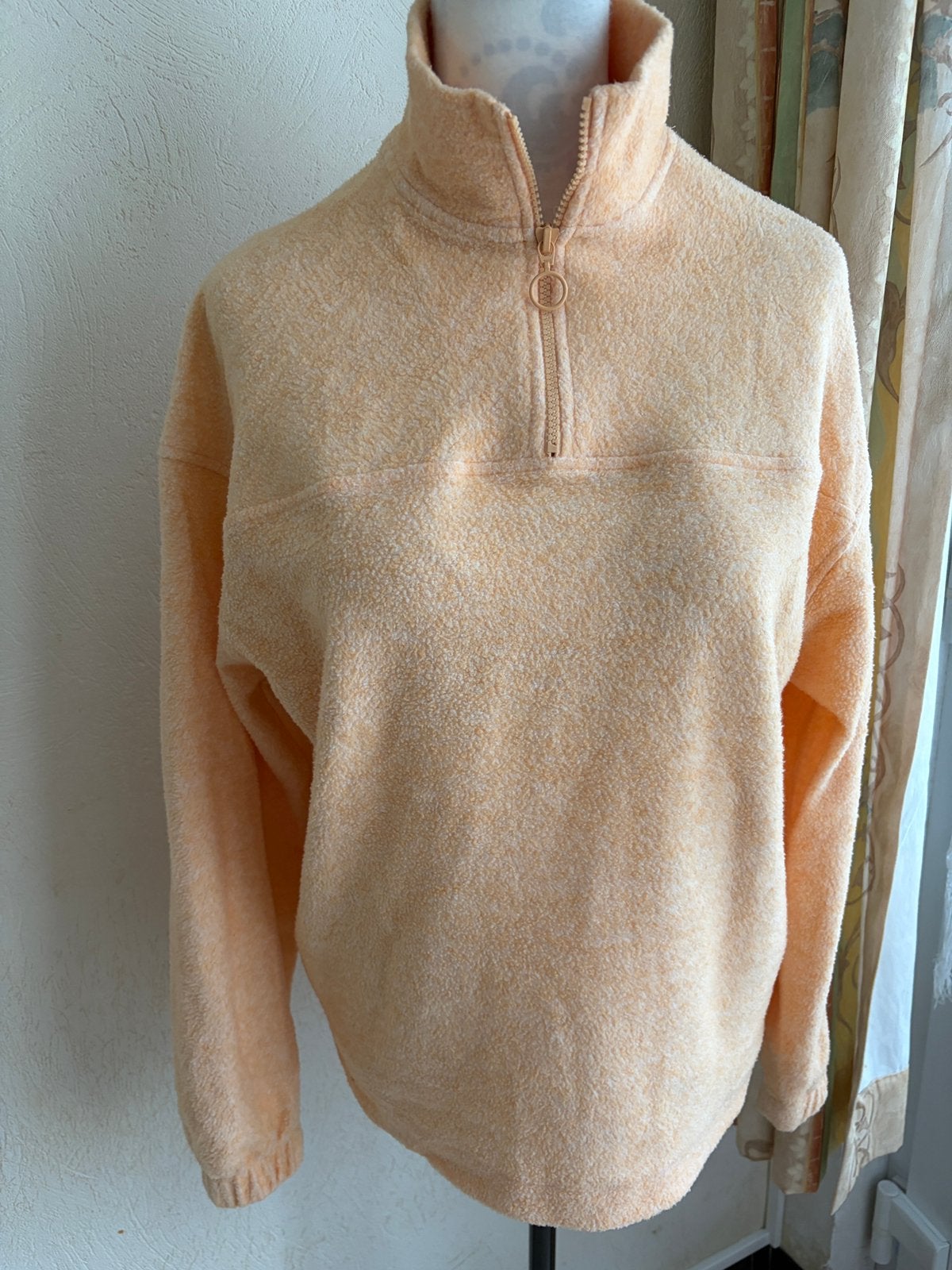 Pull Sweat Polaire Col Zippé Asos 4505 Abricot 36-M, Enlèvement ou Envoi, Comme neuf