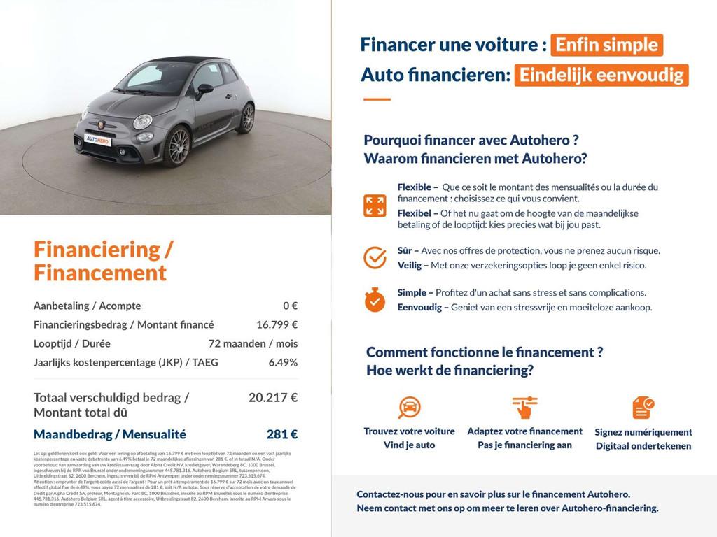 Abarth 595C 1.4 Competizione (année de construction 2020), Autos, Euro 6, Cabriolet, Alcantara, Noir