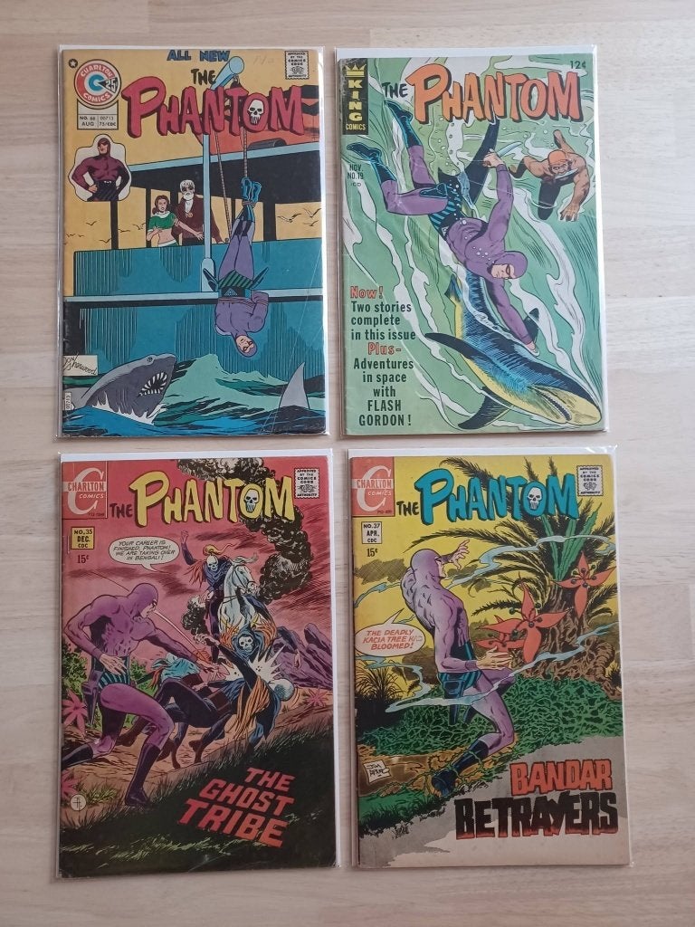 The Phantom 1966-1975 (6 comics), Enlèvement ou Envoi, Charlton en King Comics, Utilisé, Plusieurs comics