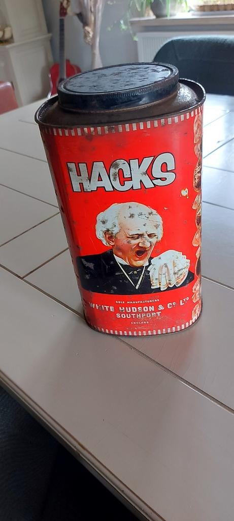 Oude doos Hacks pastilles, Collections, Boîte en métal, Enlèvement ou Envoi