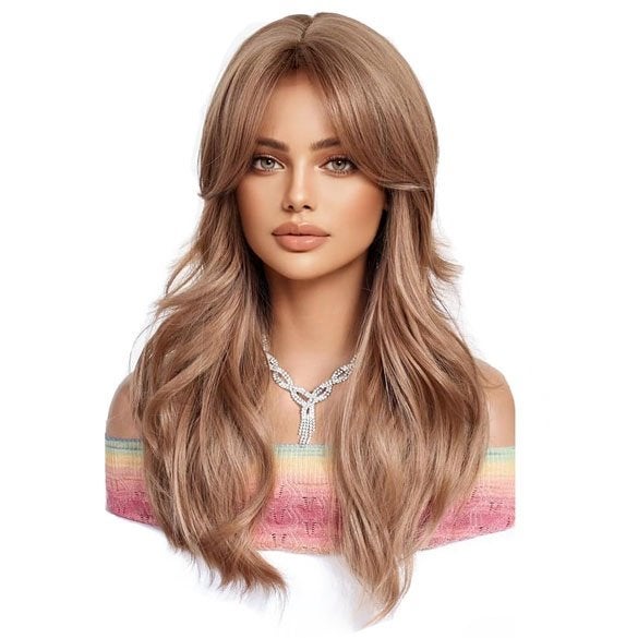 Pruik lang roodblond haar in grove lagen model Iza, Handtassen en Accessoires, Ophalen of Verzenden, Nieuw