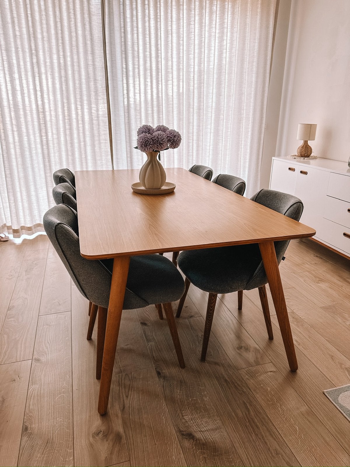Sofa Company Eettafel eik met 6 stoelen, Huis en Inrichting, Ophalen, Gebruikt, Eikenhout, 200 cm of meer