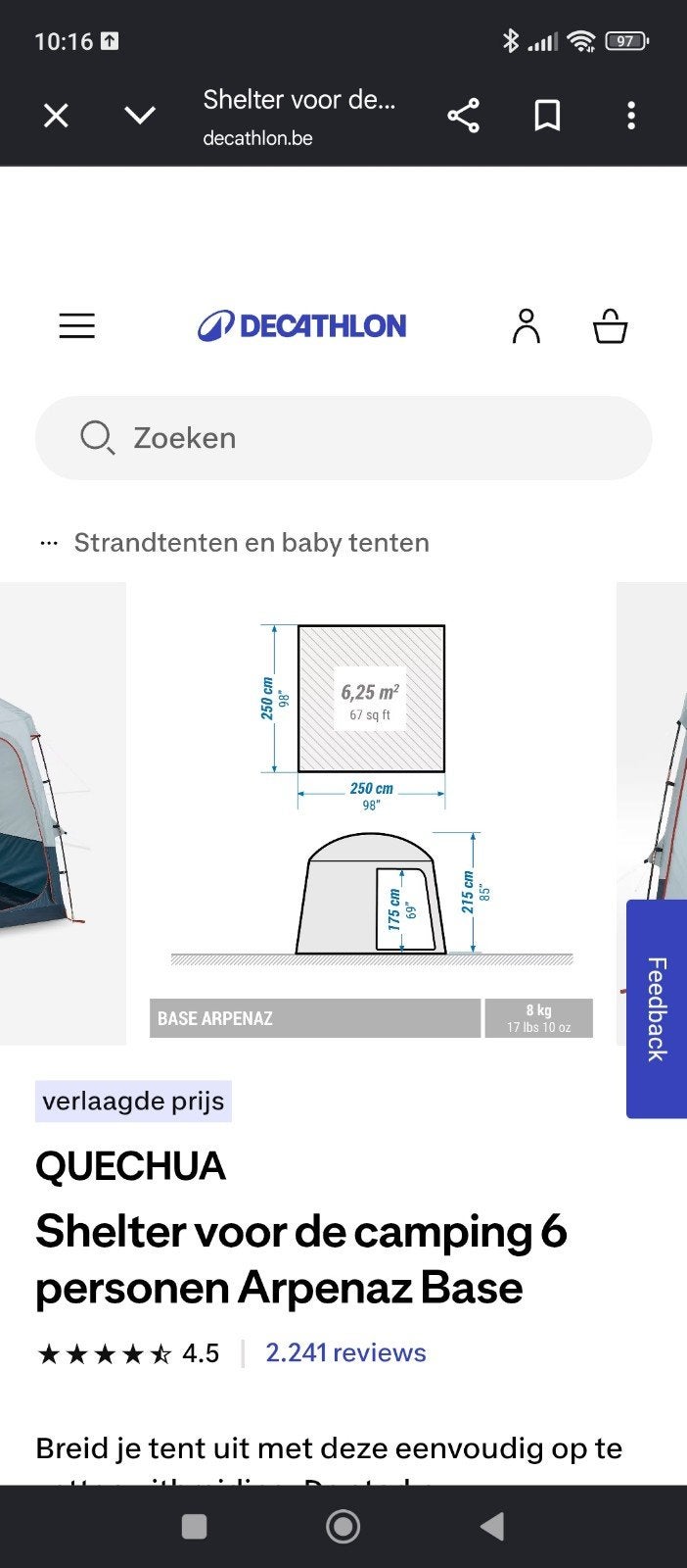 Tenten, Caravans en Kamperen, Ophalen