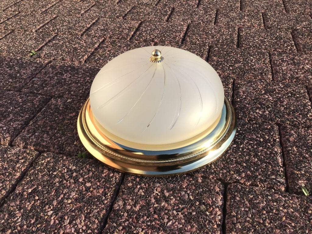 Lampe de plafond avec abat-jour en verre laiteux., Vintage, Verre, Enlèvement, Philips