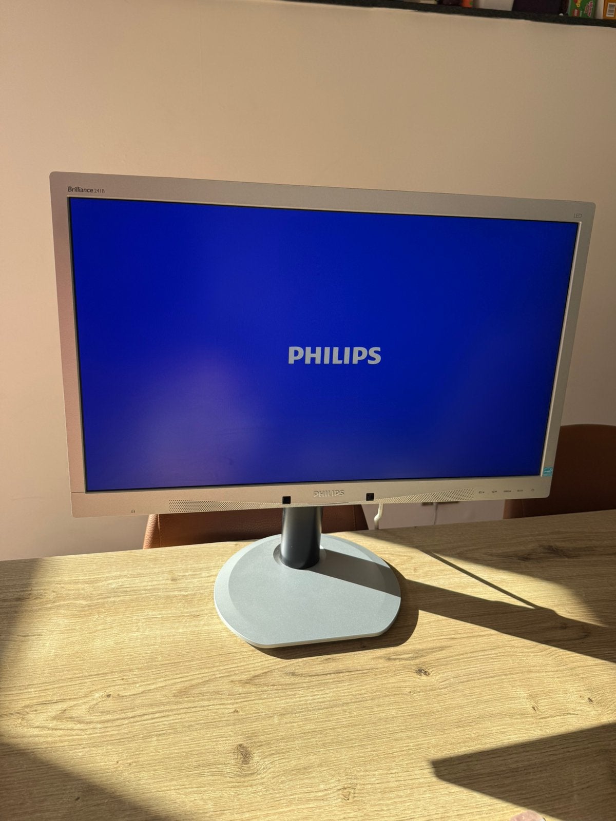 Philips Brilliance 241B4L - 24 inch pc monitor, Computers en Software, Ophalen, Zo goed als nieuw, DisplayPort, In hoogte verstelbaar
