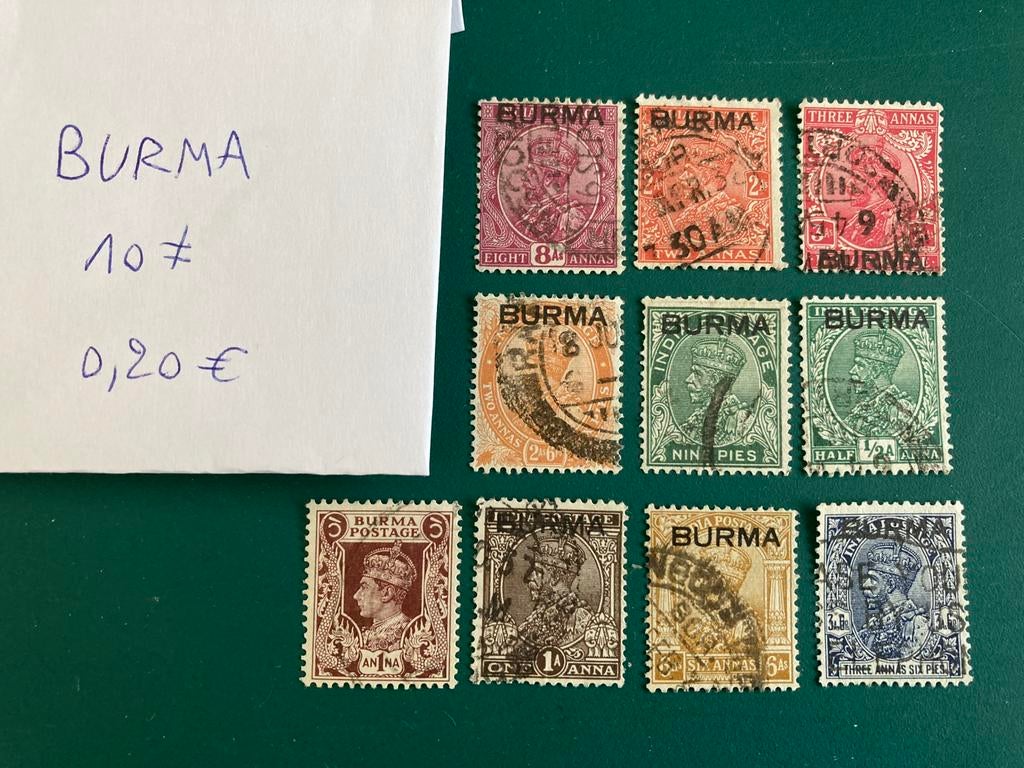 Lot postzegels Burma, Ophalen of Verzenden, Gestempeld