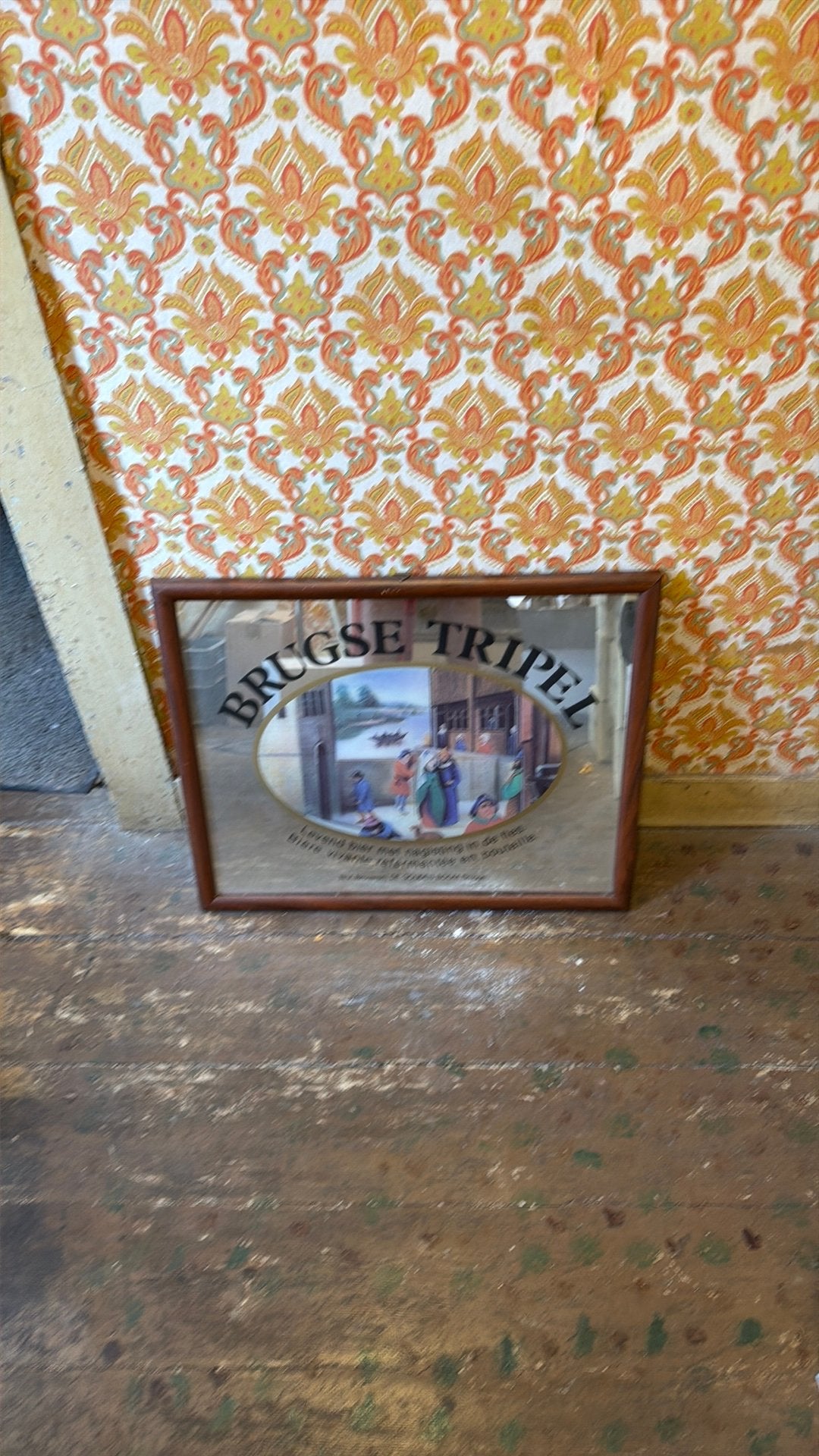 Brugse tripel spiegelbord, Ophalen of Verzenden, Gebruikt, Reclamebord