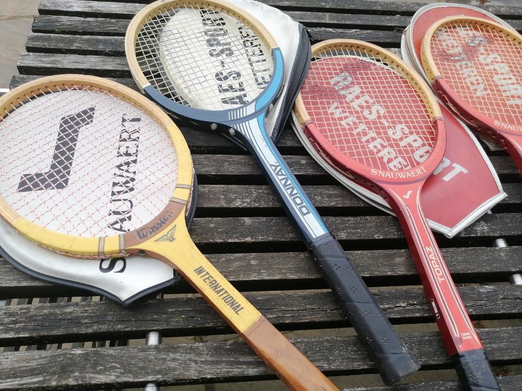 4 vintage tennisrackets, Ophalen