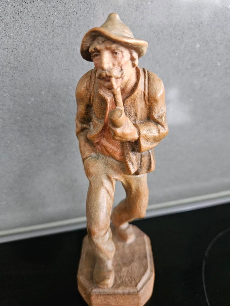 Vintage houtsnijwerk., Antiek en Kunst, Ophalen, Houtsnijwerk, Man